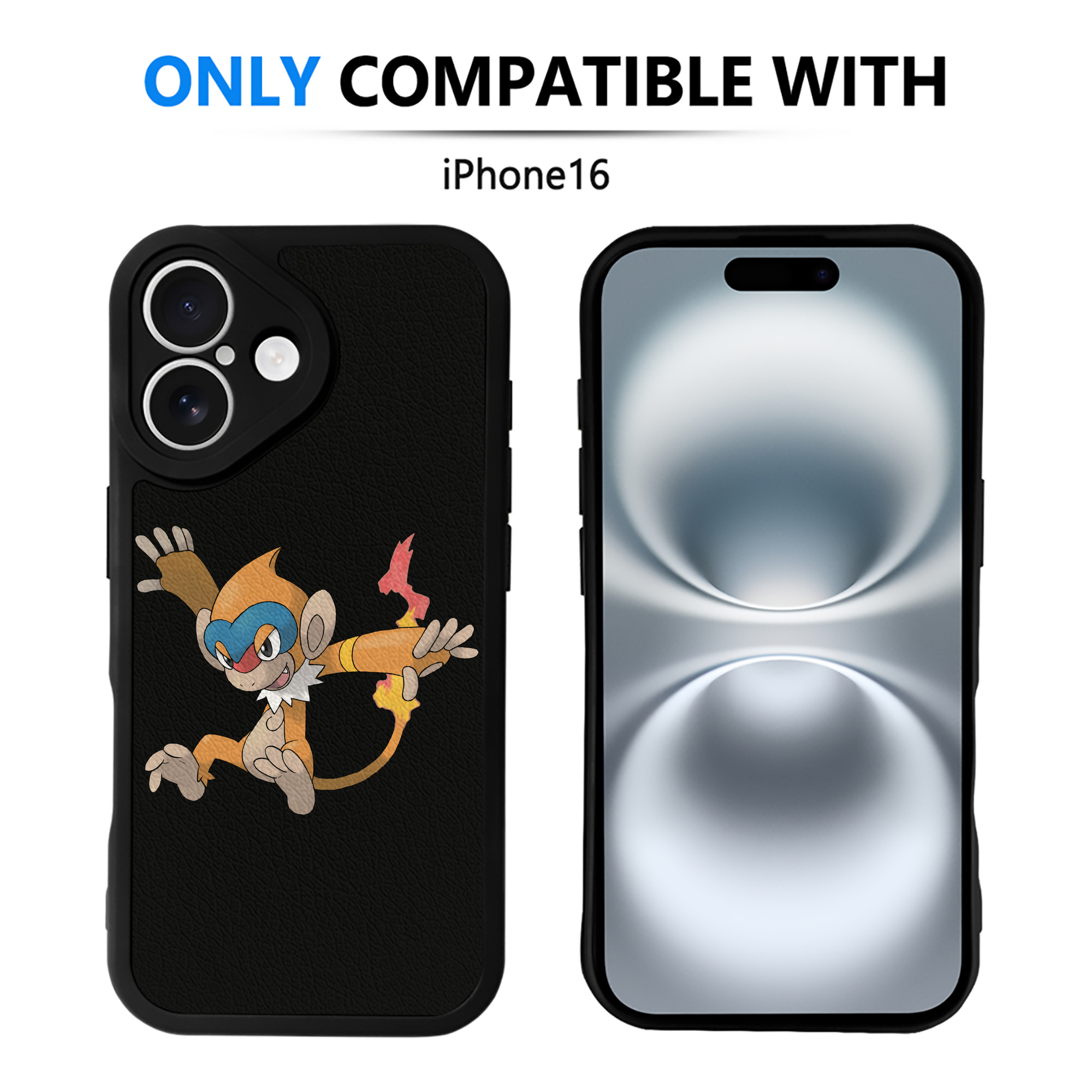（画像用） ポケットモンスター Pokémon 【iPhone 16シリーズ対応】シリコンスマホケース（レザー調） 材質：シリコン